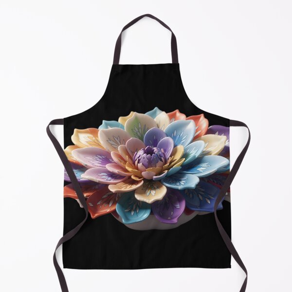Item preview, A 3D porcelain sculpture of a colorful flower designed and sold by AI-Only Creations.