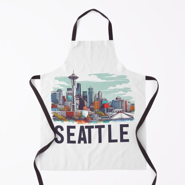 Item preview, Seattle Washington, Watercolor Illustration designed and sold by PaintMeWorld.
