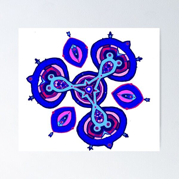 Item preview, Trippy Boho Blues & Pinks African Abstract designed and sold by Tony Cisse.