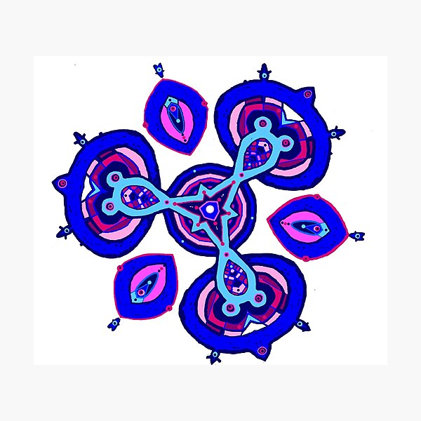 Item preview, Trippy Boho Blues & Pinks African Abstract designed and sold by Tony Cisse.