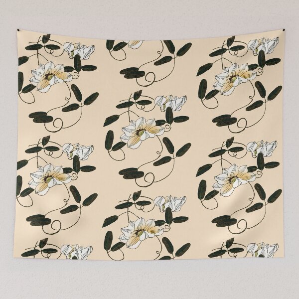 Item preview, Botanical Whispers: Ito Jakuchus Jasmine Silhouette designed and sold by EmeraldeaArt.