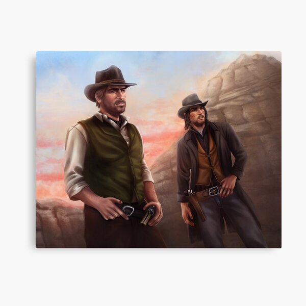 Vista previa del artículo con la obra «Hermanos: Arthur Morgan y John Marston.», diseñado y vendido por Rommie's Art.