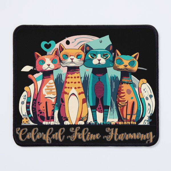 Item preview, Abstract of Four Felines Colorful Harmony designed and sold by Ketique.
