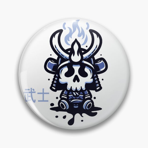 Item preview, Samurai With Fire Kawaii Blue designed and sold by akaajoficial.