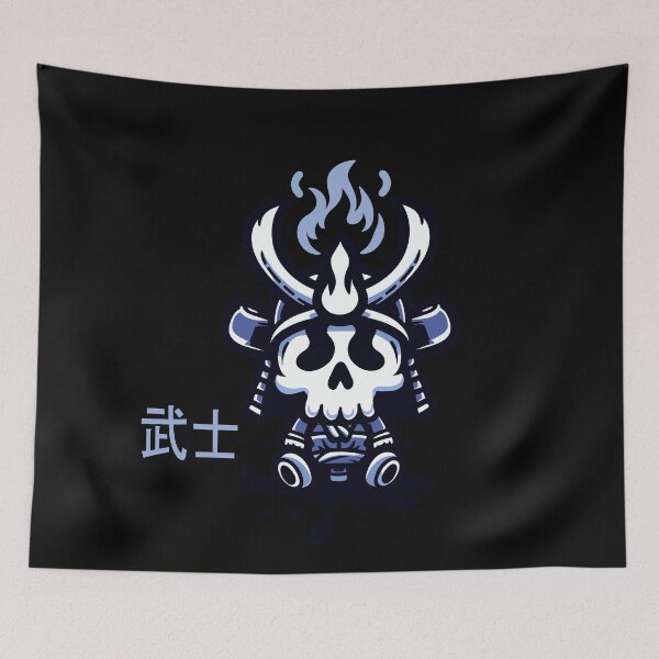 Item preview, Samurai With Fire Kawaii Blue designed and sold by akaajoficial.