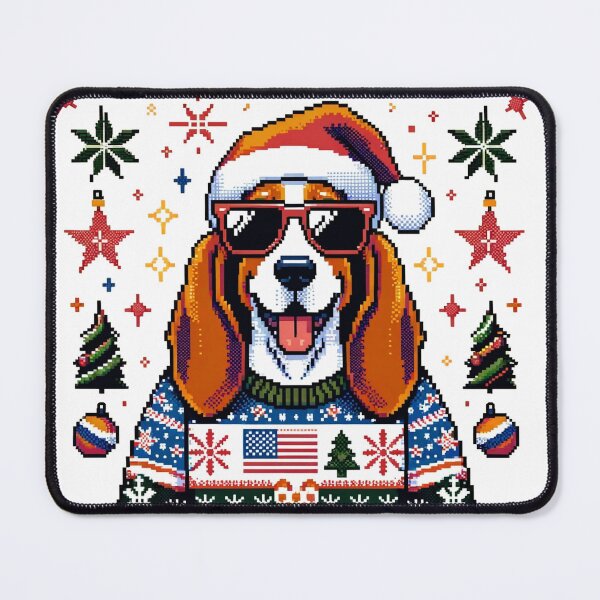 Item preview, Merry Woofmas Happy Bassel Hound USA Sweater Edition designed and sold by TheMostLikely.