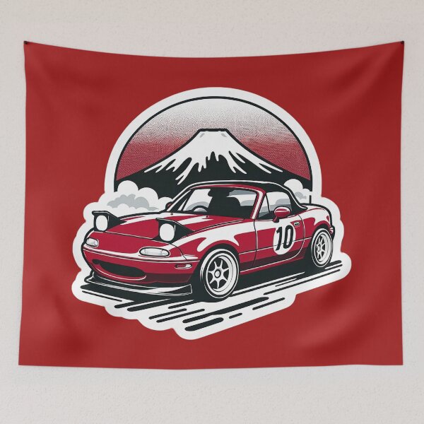 Item preview, Miata NA 10 in front of a mountain  designed and sold by mugooooo.