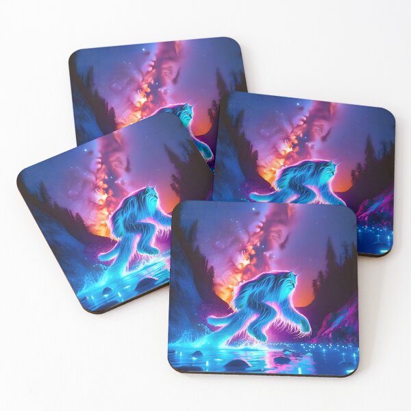 Item preview, Blacklight Style Space Yowie Luminous Leap - Cosmic Fantasy Art designed and sold by Matt's Artificial Nature.