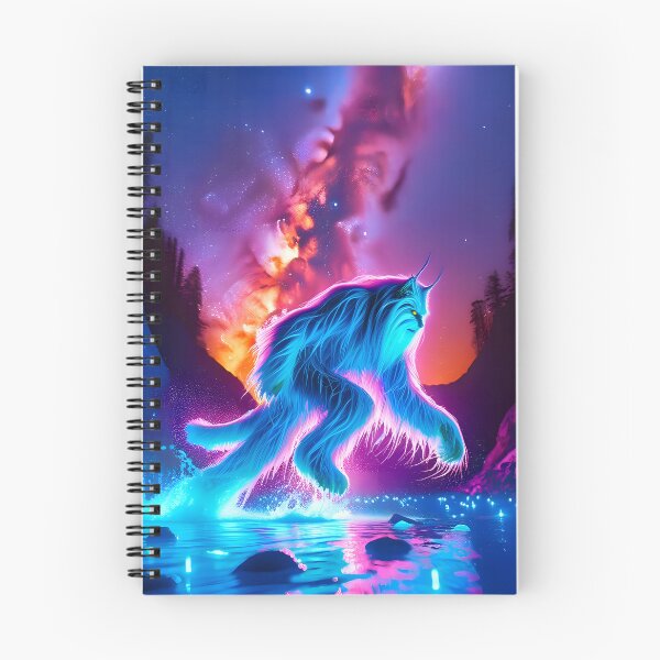 Item preview, Blacklight Style Space Yowie Luminous Leap - Cosmic Fantasy Art designed and sold by Matt's Artificial Nature.