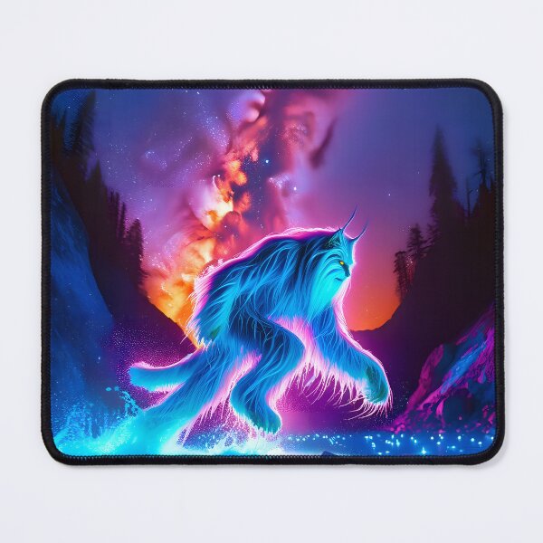 Item preview, Blacklight Style Space Yowie Luminous Leap - Cosmic Fantasy Art designed and sold by Matt's Artificial Nature.