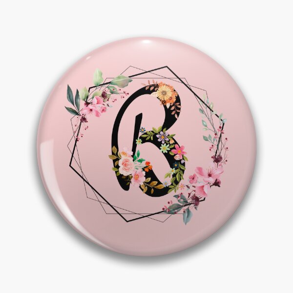 Item preview,  B monogram flowers, watercolor designed and sold by OmikronStore.