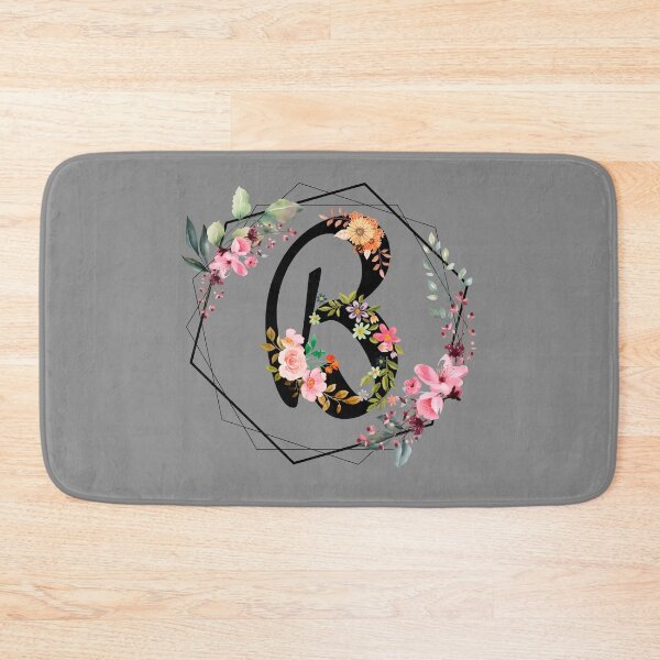 Item preview,  B monogram flowers, watercolor designed and sold by OmikronStore.