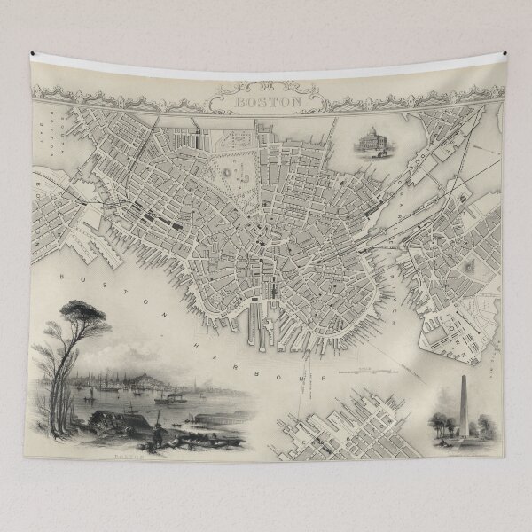 Item preview, Vintage Map of Boston MA (1838) designed and sold by BravuraMedia.