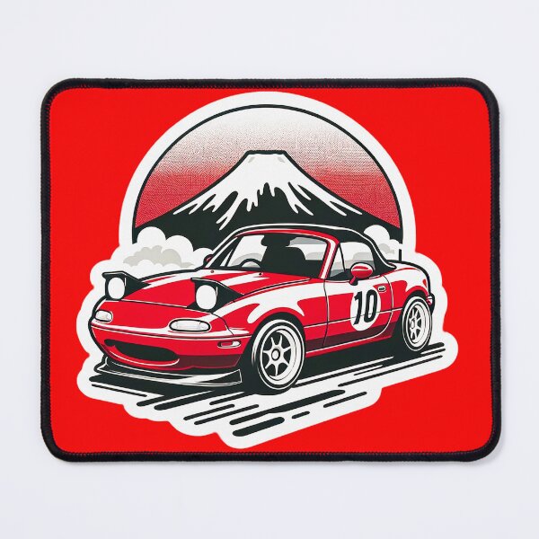 Item preview, Very red Miata NA 10 in front of a mountain  designed and sold by mugooooo.