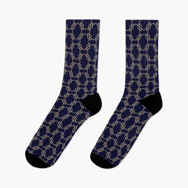Item preview, Gilded Symmetry - Seamless Patterns in Dark Blue and Gold designed and sold by Looming Lines.
