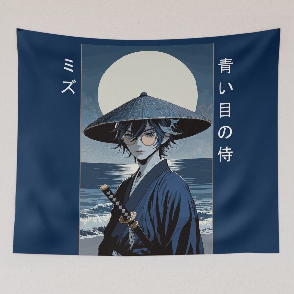 Item preview, Mitzu samurai with blue eyes moonlight designed and sold by Martymcflay.