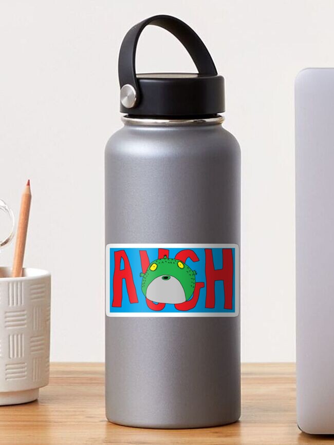 Thumbnail 1 of 3, Sticker, AUGH: A Pufferfish Meme designed and sold by Cactusknax.