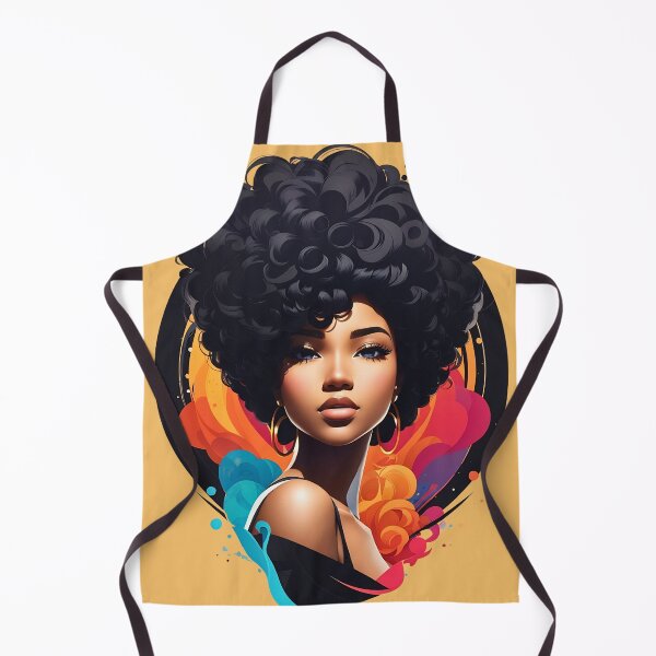 Item preview, Black Woman Afro Hair retro vintage disco design designed and sold by BorgSpareParts.