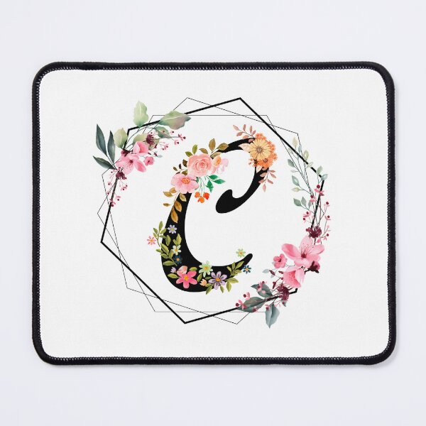 Item preview,  C monogram flowers, watercolor designed and sold by OmikronStore.