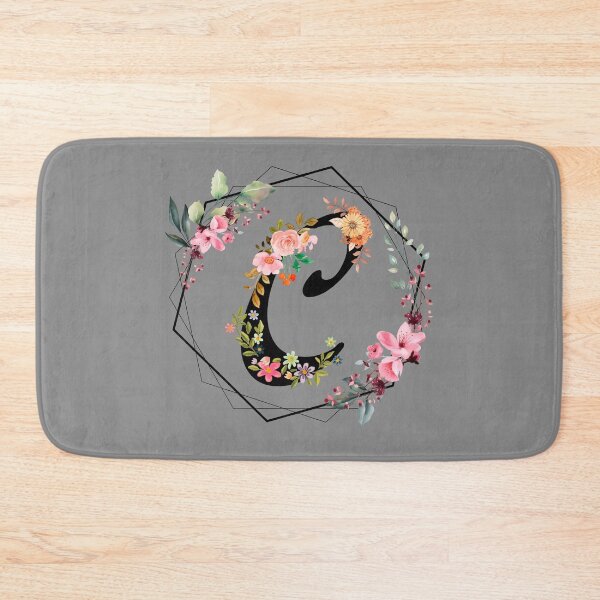 Item preview,  C monogram flowers, watercolor designed and sold by OmikronStore.