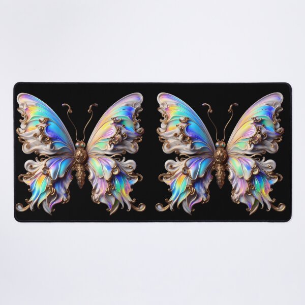 Item preview, A 3D porcelain sculpture of a colorful butterfly designed and sold by AI-Only Creations.