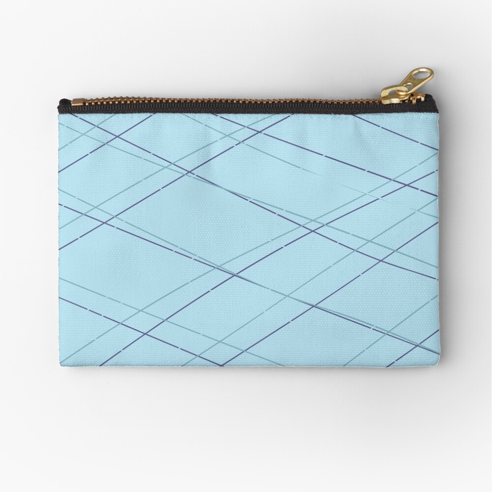 Aqua Balls - Lines in Aqua Zipper Pouch