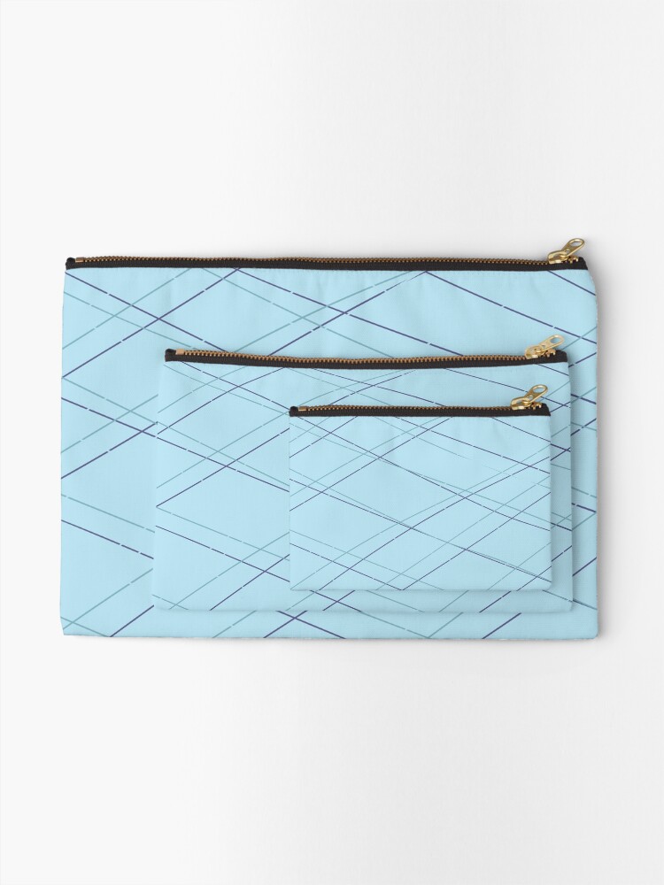 Alternate view of Aqua Balls - Lines in Aqua Zipper Pouch