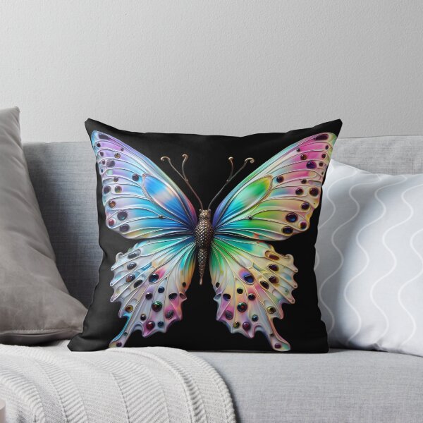 Item preview, A 3D porcelain sculpture of a colorful butterfly designed and sold by AI-Only Creations.