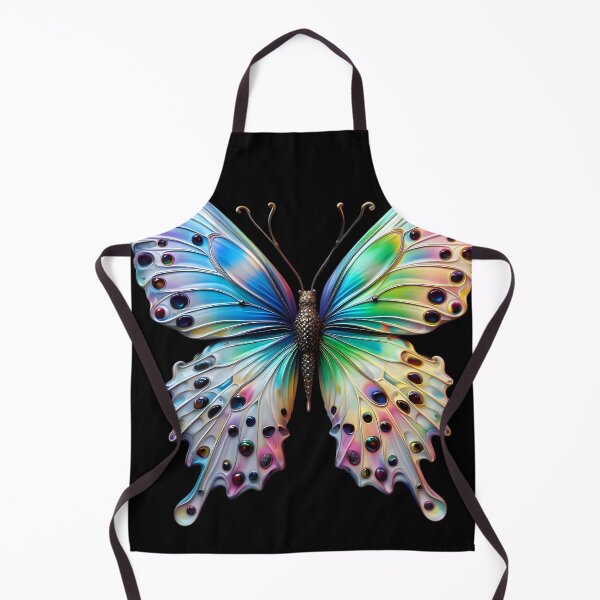 Item preview, A 3D porcelain sculpture of a colorful butterfly designed and sold by AI-Only Creations.