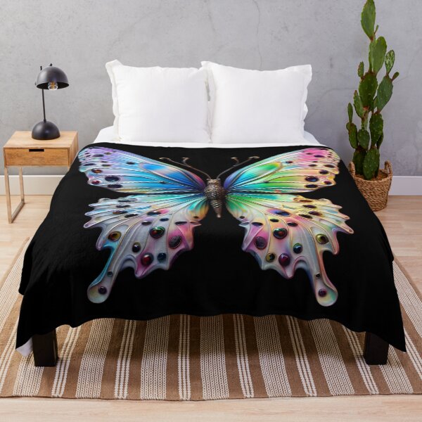 Item preview, A 3D porcelain sculpture of a colorful butterfly designed and sold by AI-Only Creations.