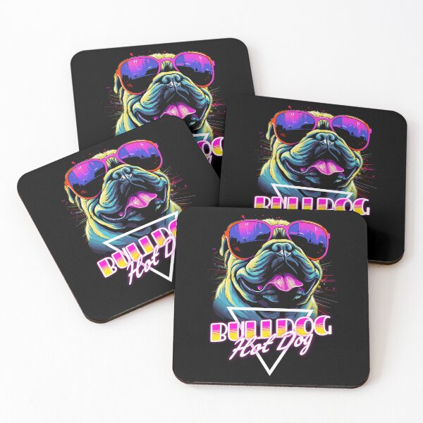 Item preview, Retro Wave Bulldog Hot Dog Shirt designed and sold by RedDesignSyc.