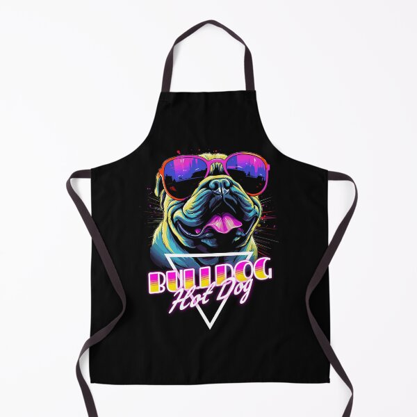Item preview, Retro Wave Bulldog Hot Dog Shirt designed and sold by RedDesignSyc.