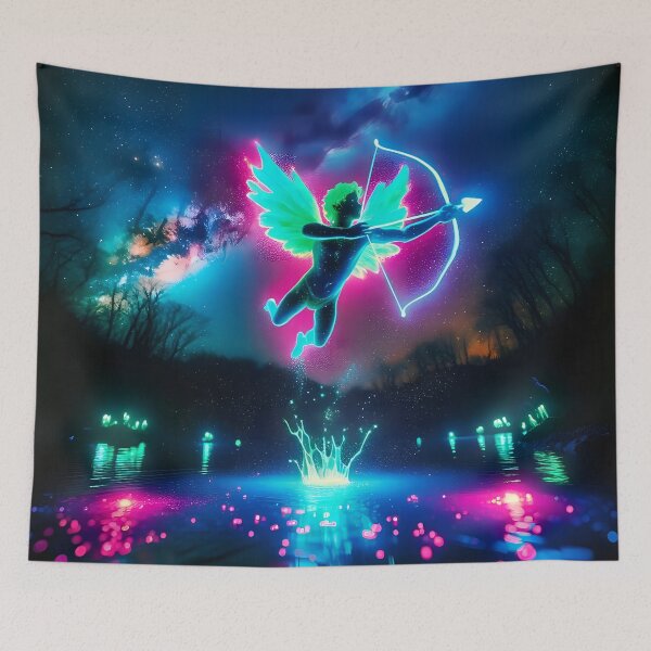 Item preview, Blacklight Style Cupid Luminous Leap: A Mystical Neon Flight designed and sold by Matt's Artificial Nature.