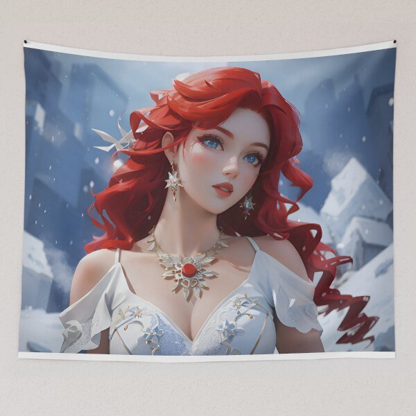 Item preview, Beautiful lady in the holiday season with Red hair designed and sold by PCGDrawing.