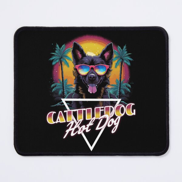 Item preview, Retro Wave Cattledog Hot Dog Shirt designed and sold by RedDesignSyc.