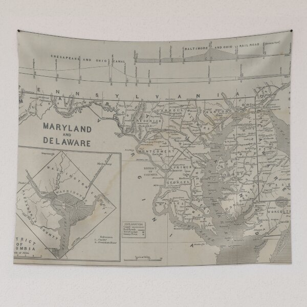 Item preview, Vintage Map of Maryland (1845) designed and sold by BravuraMedia.