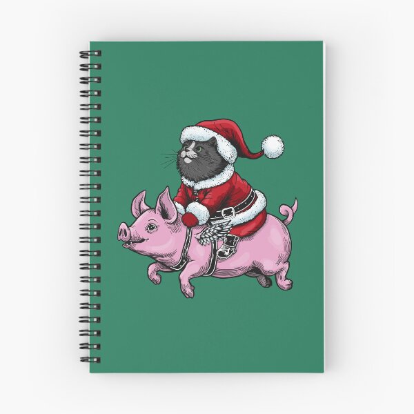 Item preview, Santa Claws Cat and a Flying Piggy designed and sold by KilkennyCat Art.