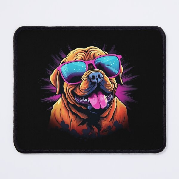 Item preview, Retro Wave Dogue de Bordeaux Dog Shirt designed and sold by RedDesignSyc.