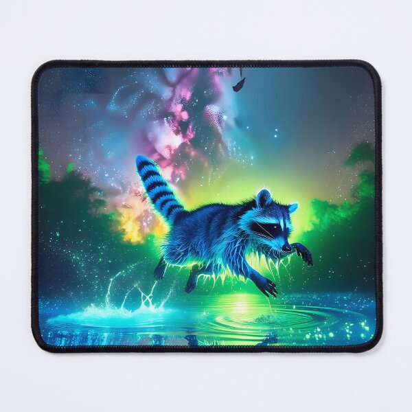 Item preview, Blacklight Style Raccoon Luminous Leap: A Vivid Nighttime Adventure designed and sold by Matt's Artificial Nature.