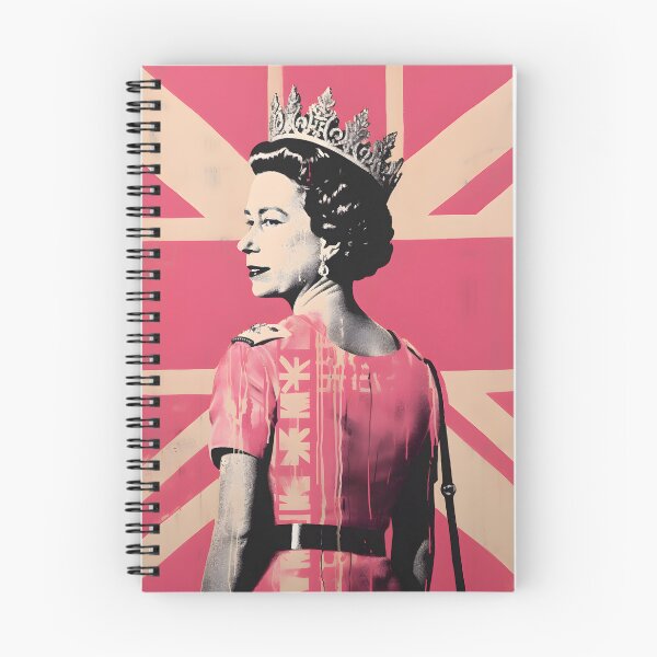 Item preview, Regal Fusion- Queen Elizabeth in Bubblegum Pink with Union Jack - A Pop Art and Street Art Fusion designed and sold by OlfactoART Studio.