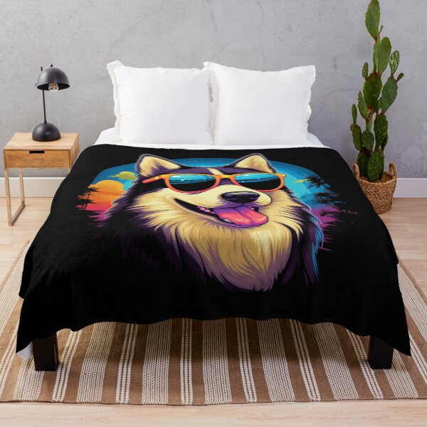 Item preview, Retro Wave Husky Dog Shirt designed and sold by RedDesignSyc.