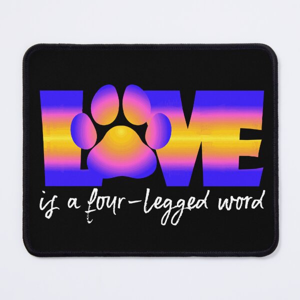 Item preview, Love is a Four-Legged Word Ocean Sunset Ombre White Letters designed and sold by HeidiMyersArt.