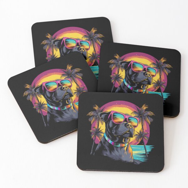 Item preview, Retro Wave Pitbull Terrier Dog Shirt designed and sold by RedDesignSyc.