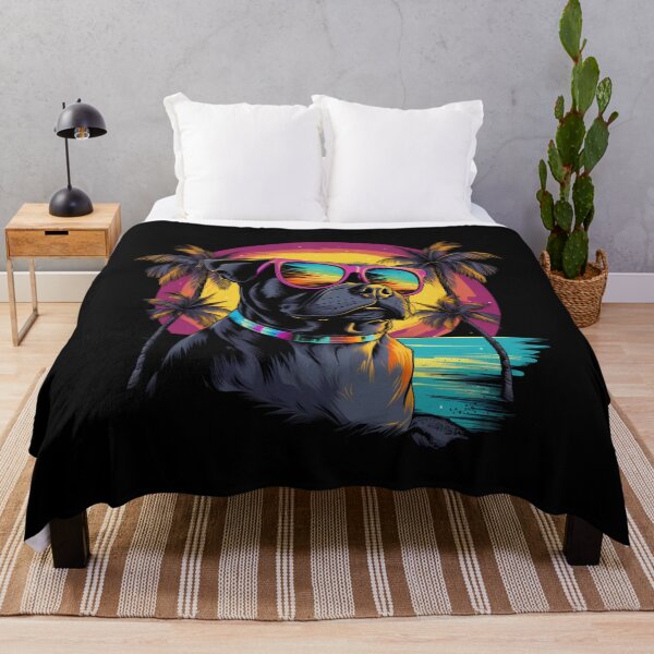 Item preview, Retro Wave Pitbull Terrier Dog Shirt designed and sold by RedDesignSyc.