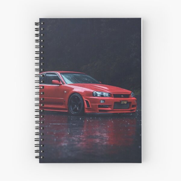 Aperçu de l'œuvre Nissan Skyline GT-R R34 – Illustration de voiture de sport emblématique JDM créée et vendue par Road To Track.