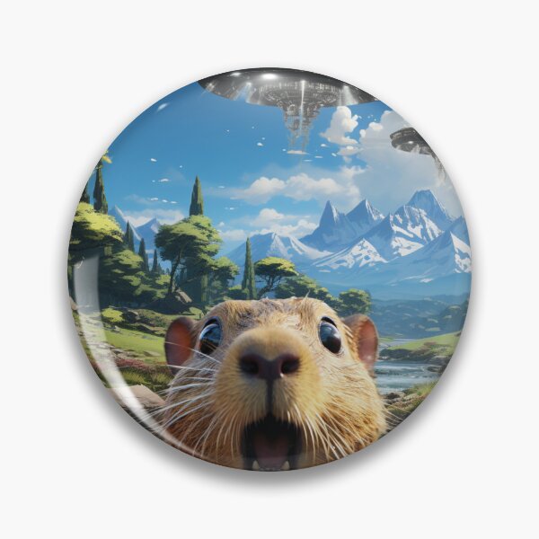 Item preview, Capybara Selfie with UFOs designed and sold by Master-Print.