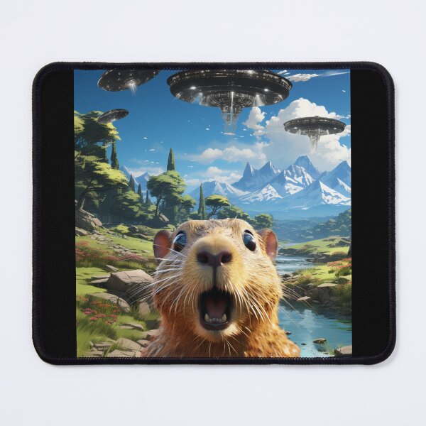 Item preview, Capybara Selfie with UFOs designed and sold by Master-Print.