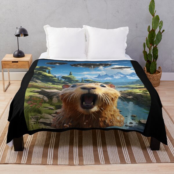 Item preview, Capybara Selfie with UFOs designed and sold by Master-Print.