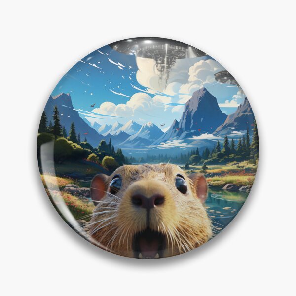Item preview, Capybara Selfie with UFOs designed and sold by Master-Print.