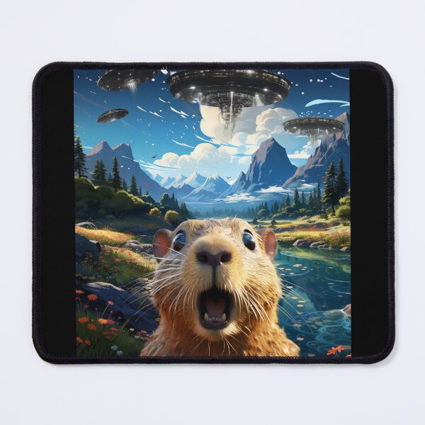 Item preview, Capybara Selfie with UFOs designed and sold by Master-Print.